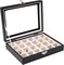 24-Grid Jewelry Box with Clear Lid – Velvet Jewelry Organizer, Ring & Earring Holder for Drawers, Display Case for Women & Girls (Beige)